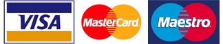 Logoer: Visa, Mastercard, Maestro